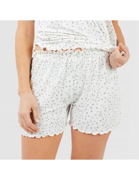 Pijama manga corta mujer soft Universo perla