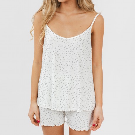 Pijama tirantes mujer soft Universo perla