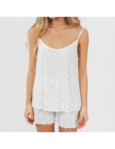 Pijama tirantes mujer soft Universo perla