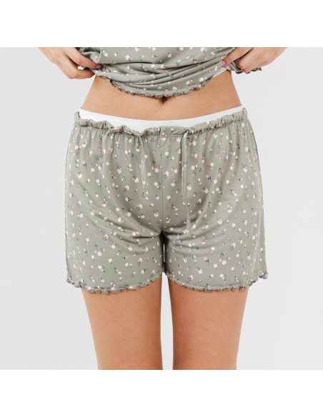 Pijama tirantes mujer soft Jana verde caceria