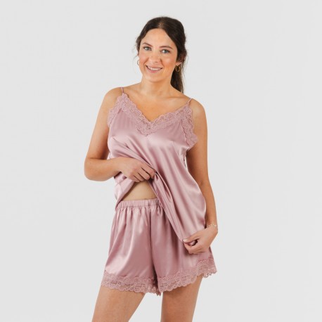 Pijama tirantes mujer satén Friday liso