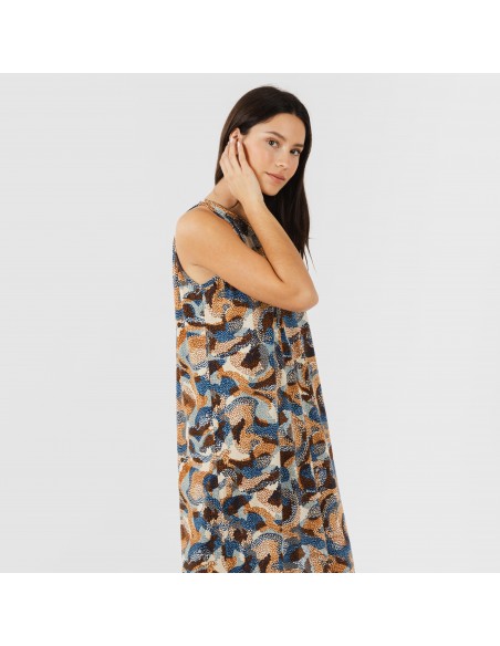 Vestido largo tirantes crepe Uliena