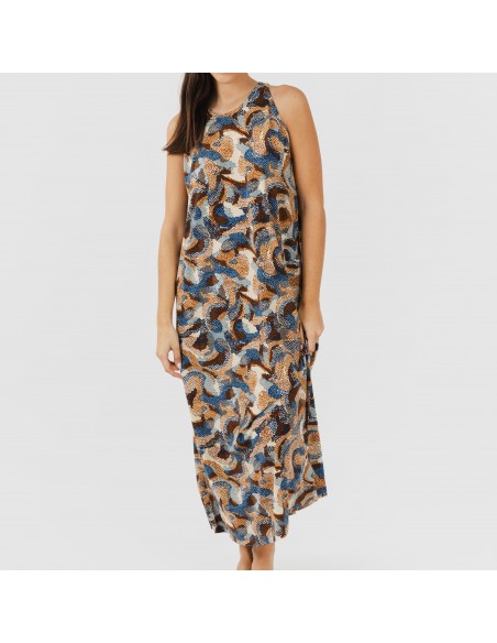 Vestido largo tirantes crepe Uliena