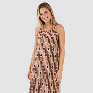 Vestido largo tirantes crepe Fresno