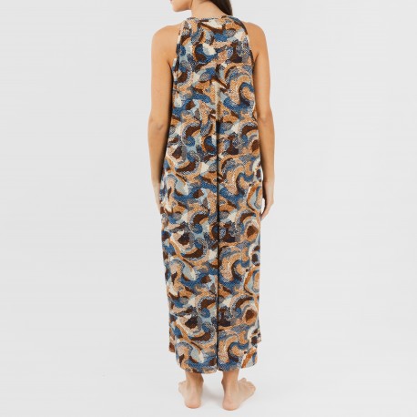 Vestido largo tirantes crepe Uliena