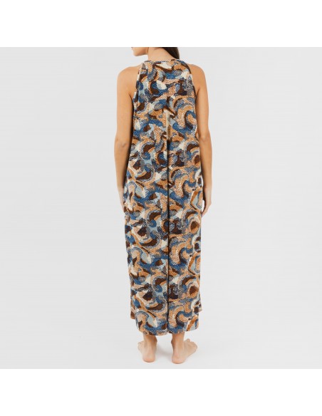 Vestido largo tirantes crepe Uliena