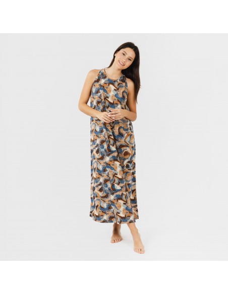 Vestido largo tirantes crepe Uliena