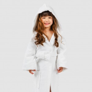 Albornoz liso Blanco 450gr Niños 2