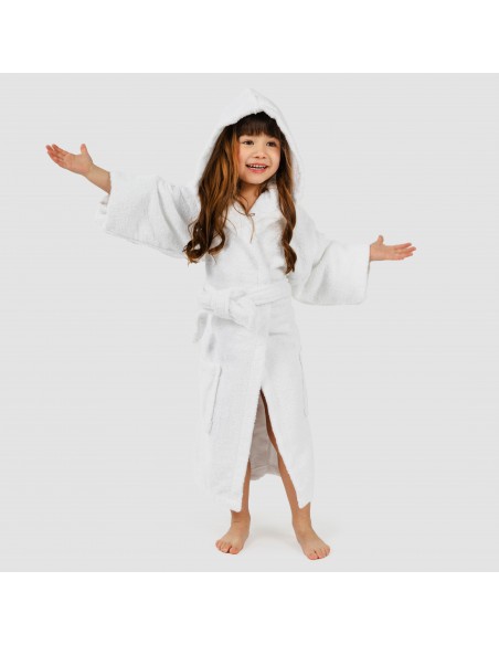 Albornoz liso Blanco 450gr Niños