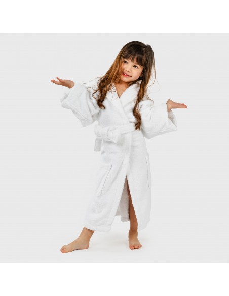 Albornoz liso Blanco 450gr Niños