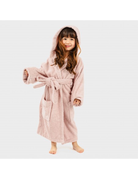 Albornoz liso rosa palo 450gr Niños