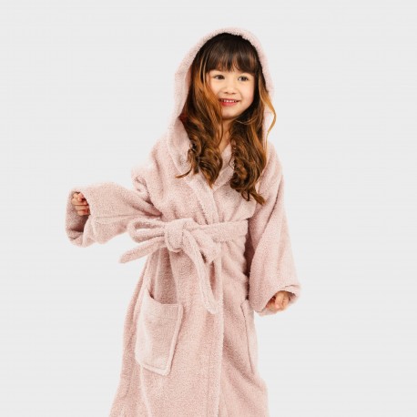 Albornoz liso rosa palo 450gr Niños