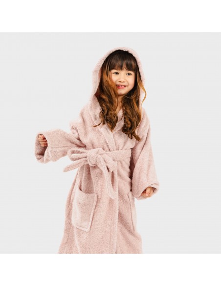 Albornoz liso rosa palo 450gr Niños
