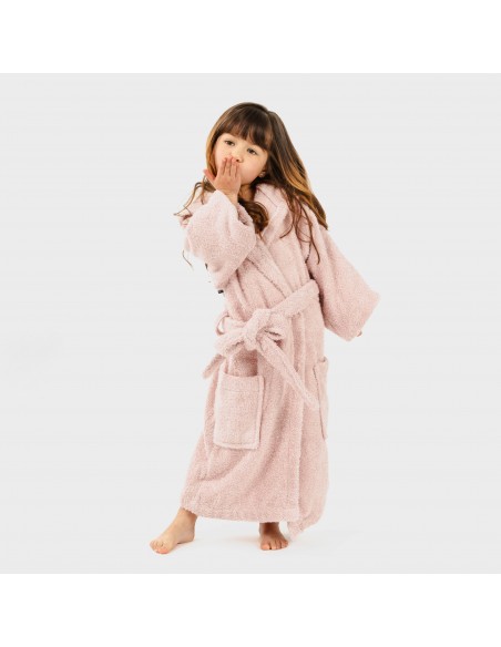 Albornoz liso rosa palo 450gr Niños