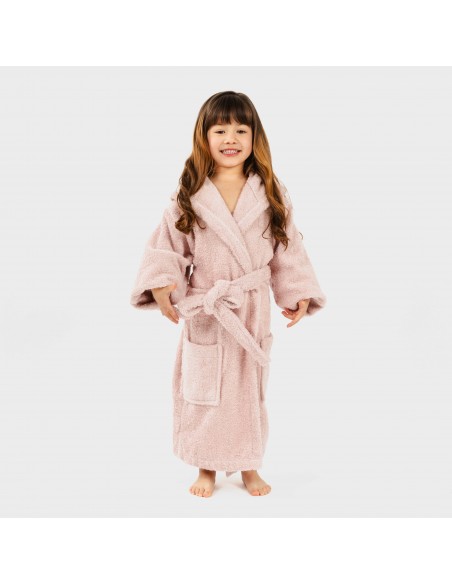 Albornoz liso rosa palo 450gr Niños