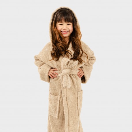 Albornoz liso arena 450gr Niños