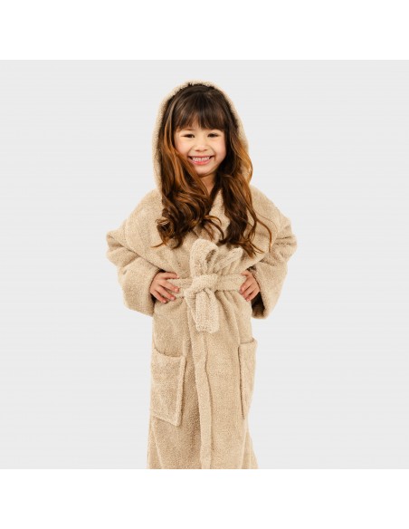 Albornoz liso arena 450gr Niños