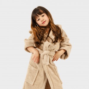 Albornoz liso arena 450gr Niños 2