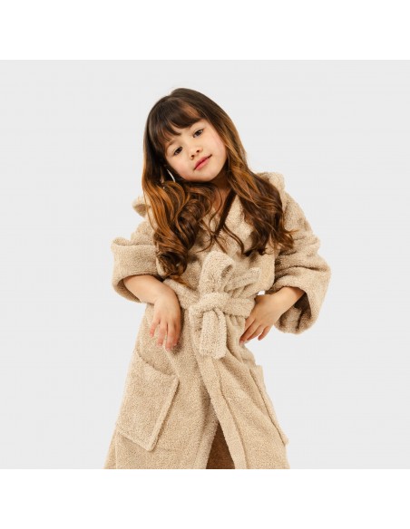 Albornoz liso arena 450gr Niños