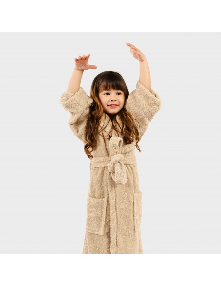 Albornoz liso arena 450gr Niños