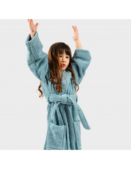 Albornoz liso agua marina 450gr Niños