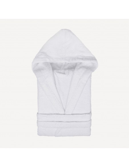Albornoz capucha blanco 450gr Unisex