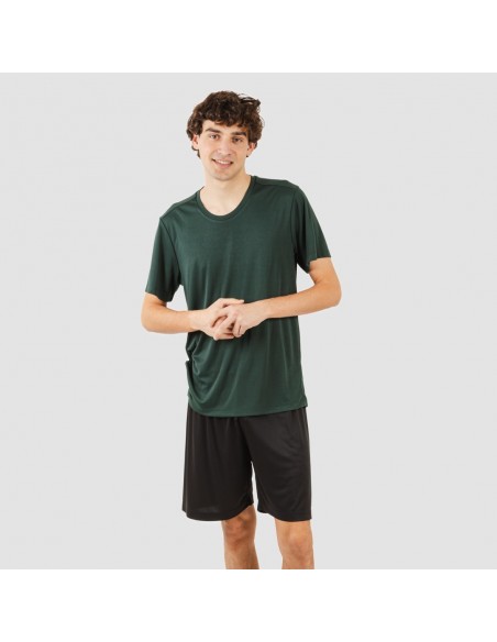 Conjunto deportivo corto tecnico hombre verde botella negro