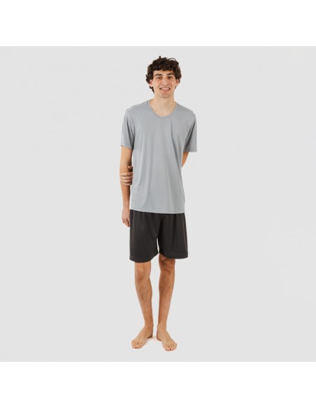 Conjunto deportivo corto tecnico hombre perla marengo