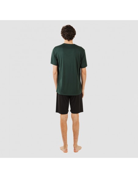 Conjunto deportivo corto tecnico hombre verde botella negro