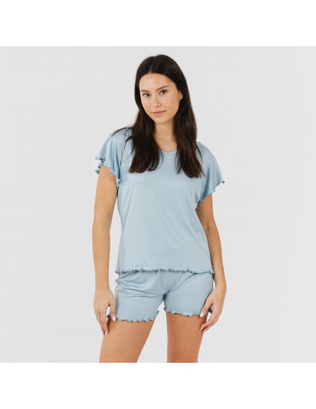 Pijama manga corta mujer soft liso