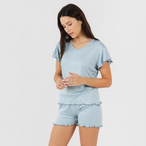 Pijama manga corta mujer soft liso 2