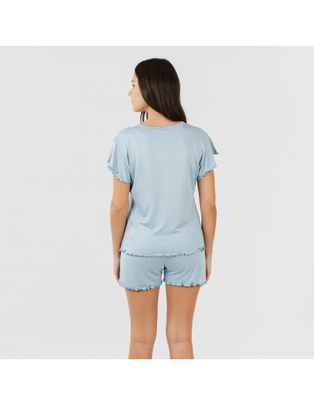 Pijama manga corta mujer soft liso