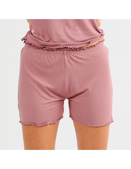 Pijama manga corta mujer soft liso
