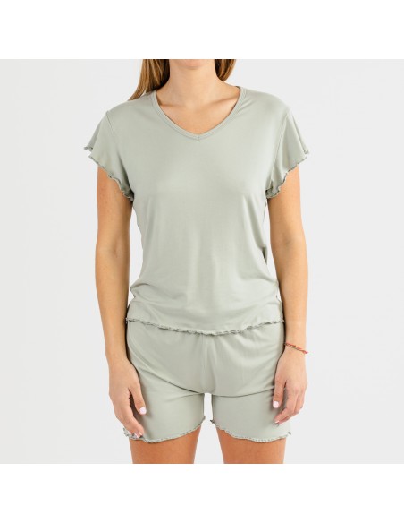 Pijama manga corta mujer soft liso