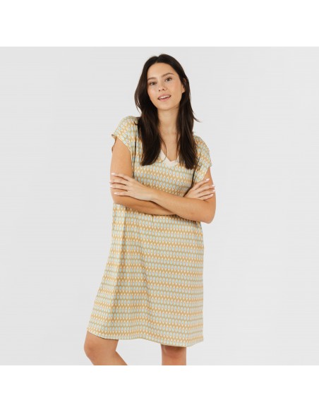 Vestido corto manga fluida soft Minty arena