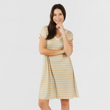 Vestido corto manga fluida soft Minty arena