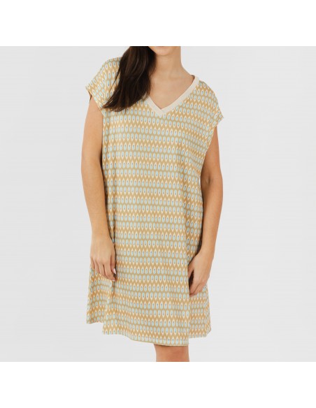 Vestido corto manga fluida soft Minty arena