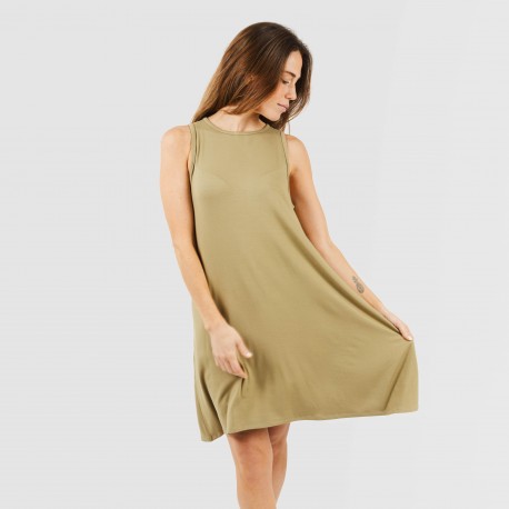 Vestido corto tirantes viscosa liso