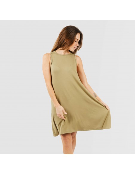 Vestido corto tirantes viscosa liso