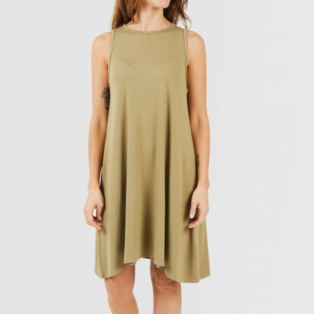 Vestido corto tirantes viscosa liso