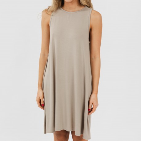 Vestido corto tirantes viscosa liso