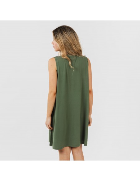 Vestido corto crepe liso