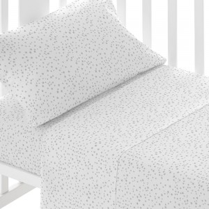 Juego de sábanas algodón Universo gris perla cuna