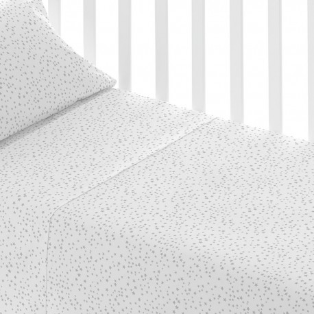 Juego de sábanas algodón Universo gris perla cuna
