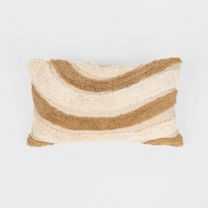 Cojín rectangular algodón 30x50 Tejada natural - funda + relleno