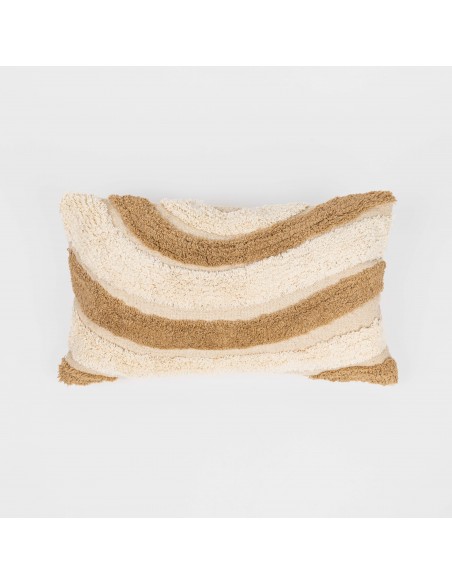 Cojín rectangular algodón 30x50 Tejada natural - funda + relleno