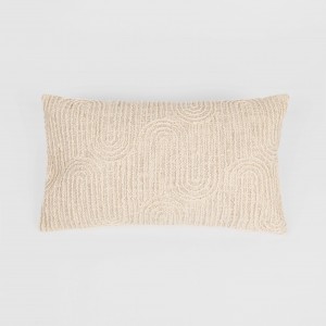 Cojín rectangular algodón 30x50 Ceballos natural - funda + relleno