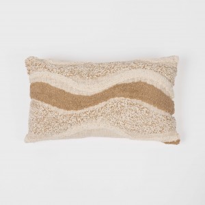 Cojín rectangular algodón 30x50 Fremen natural - funda + relleno