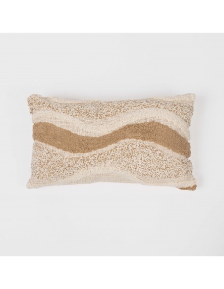 Cojín rectangular algodón 30x50 Fremen natural - funda + relleno