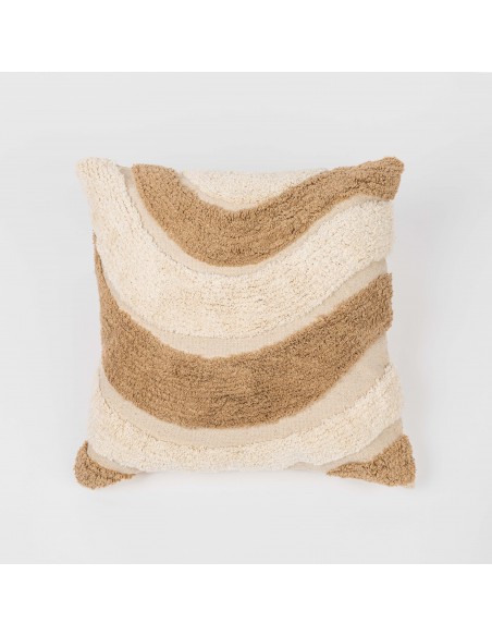 Cojín cuadrante algodón Tejada natural 45x45 - funda + relleno